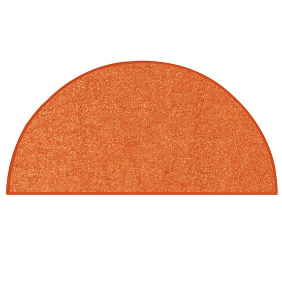 Ambiant Saturn Collection Pet Friendly Area Rugs Orange - 72" x 144" Half Round