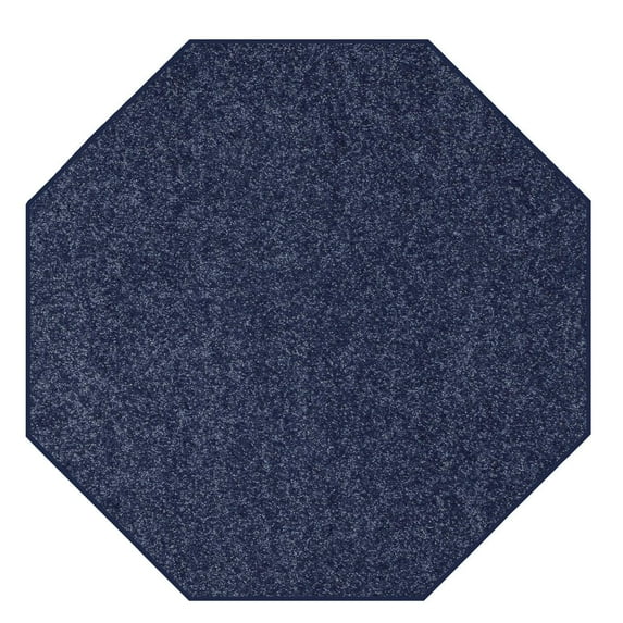 Ambiant Saturn Collection Pet Friendly Area Rugs Petrol Blue - 4' Octagon