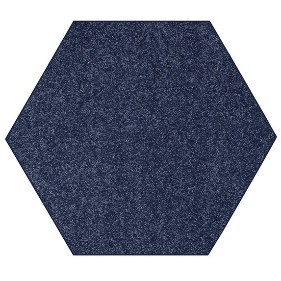 Ambiant Saturn Collection Pet Friendly Area Rugs Petrol Blue - 7' Hexagon