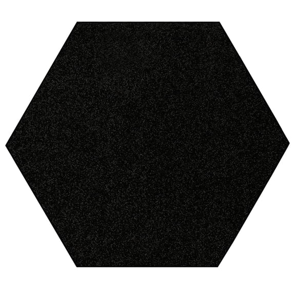 Ambiant Saturn Collection Solid Color Area Rugs Black - 2' Hexagon