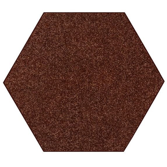 Ambiant Saturn Collection Solid Color Area Rugs Chocolate - 5' Hexagon