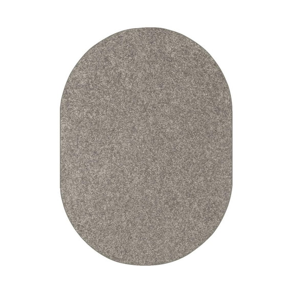 Ambiant Saturn Collection Solid Color Area Rugs Grey - 1.5' x 2.25' Oval Mat