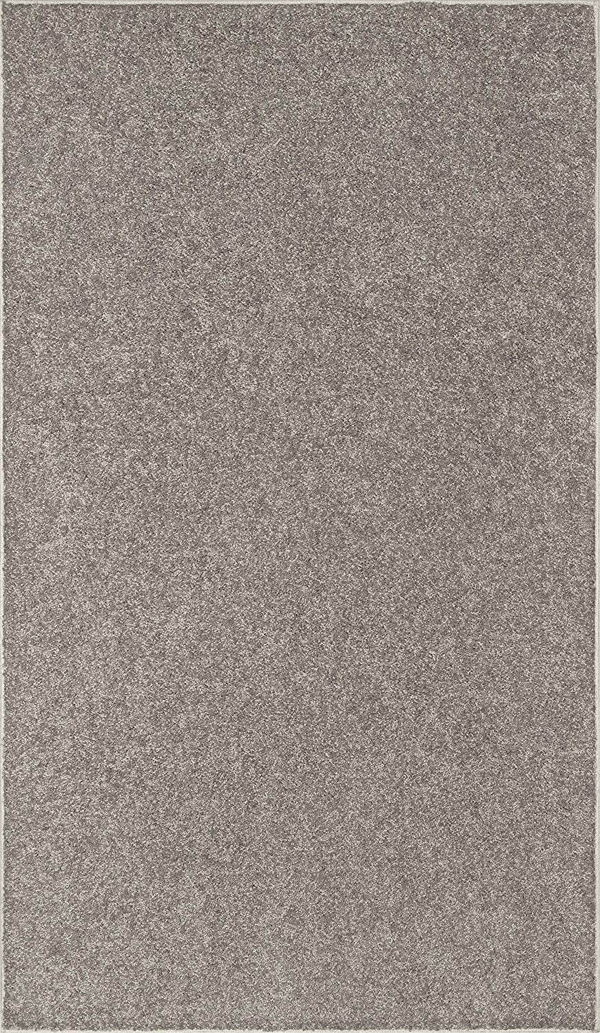 Gray Synthetic Fur Stain-Resistant Rectangle Rug 2' x 4'