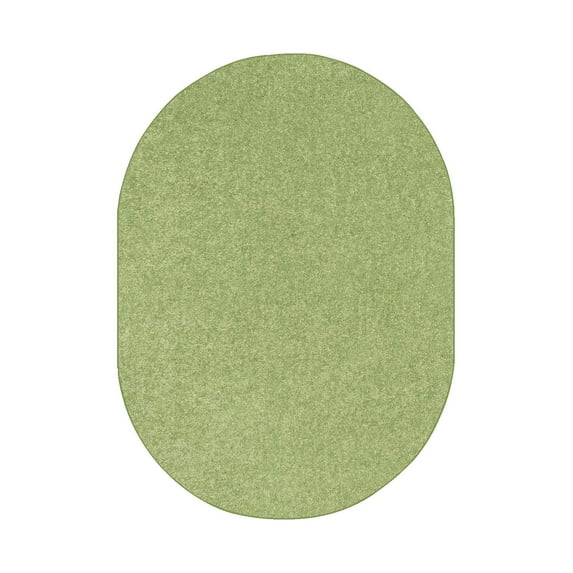 Ambiant Saturn Collection Solid Color Area Rugs Lime Green - 4' x 6' Oval