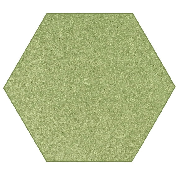 Ambiant Saturn Collection Solid Color Area Rugs Lime Green - 6' Hexagon