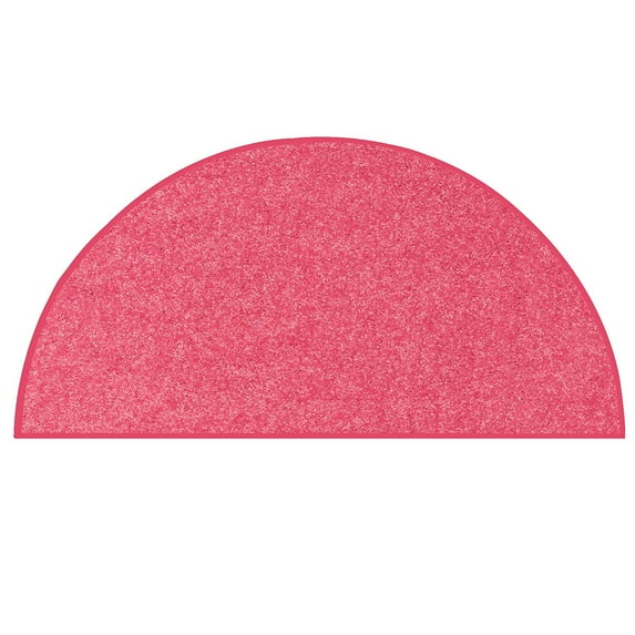 Ambiant Saturn Collection Solid Color Area Rugs Pink - 30" x 60" Half Round