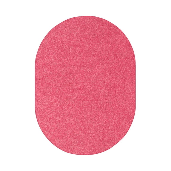Ambiant Saturn Collection Solid Color Area Rugs Pink - 5' x 8' Oval