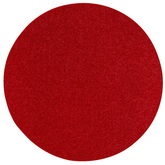 Ambiant Saturn Collection Solid Color Area Rugs Red - 2' Round