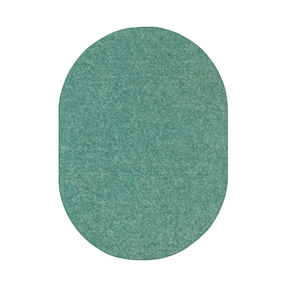 Ambiant Saturn Collection Solid Color Area Rugs Teal - 3' x 5' Oval