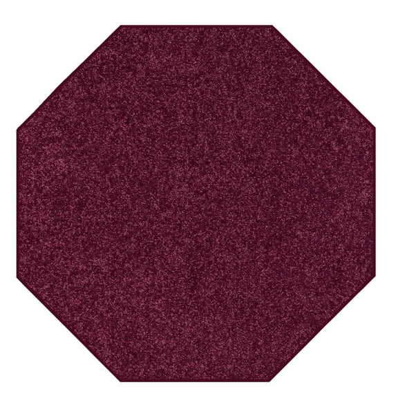 Ambiant Saturn Collection Solid Color Cranberry 9' Octagon - Area Rug