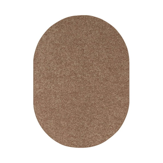 Ambiant Solid Color Indoor Area Rugs Brown - 6' x 9' Oval