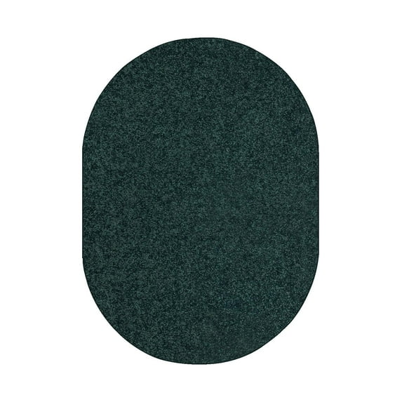 Ambiant Solid Color Indoor Area Rugs Forest Green - 5' x 7' Oval
