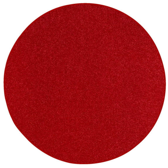 Ambiant Solid Color Indoor Area Rugs Red - 6' Round
