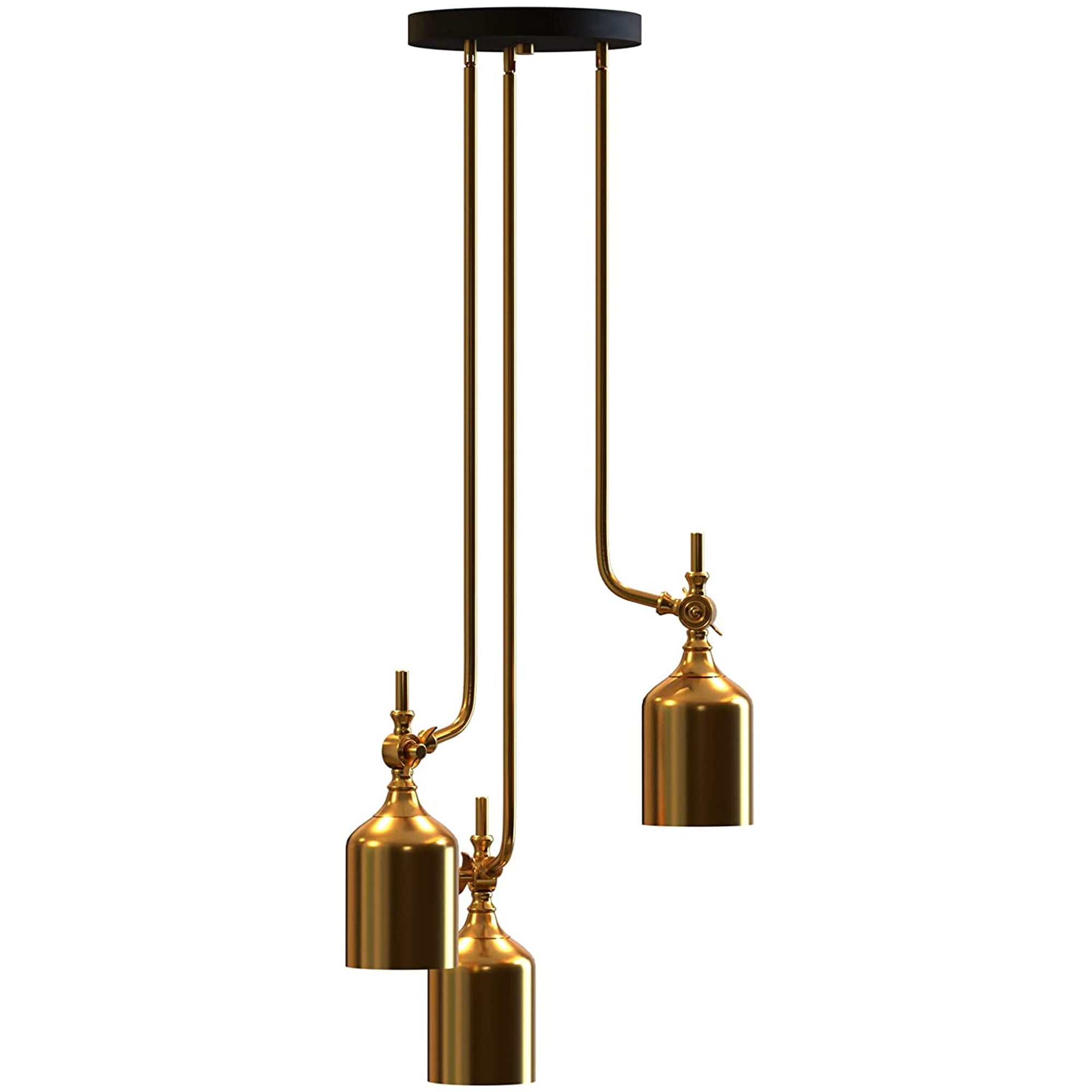 Santo Adjustable 44" Brushed Gold 3-Light Island Pendant