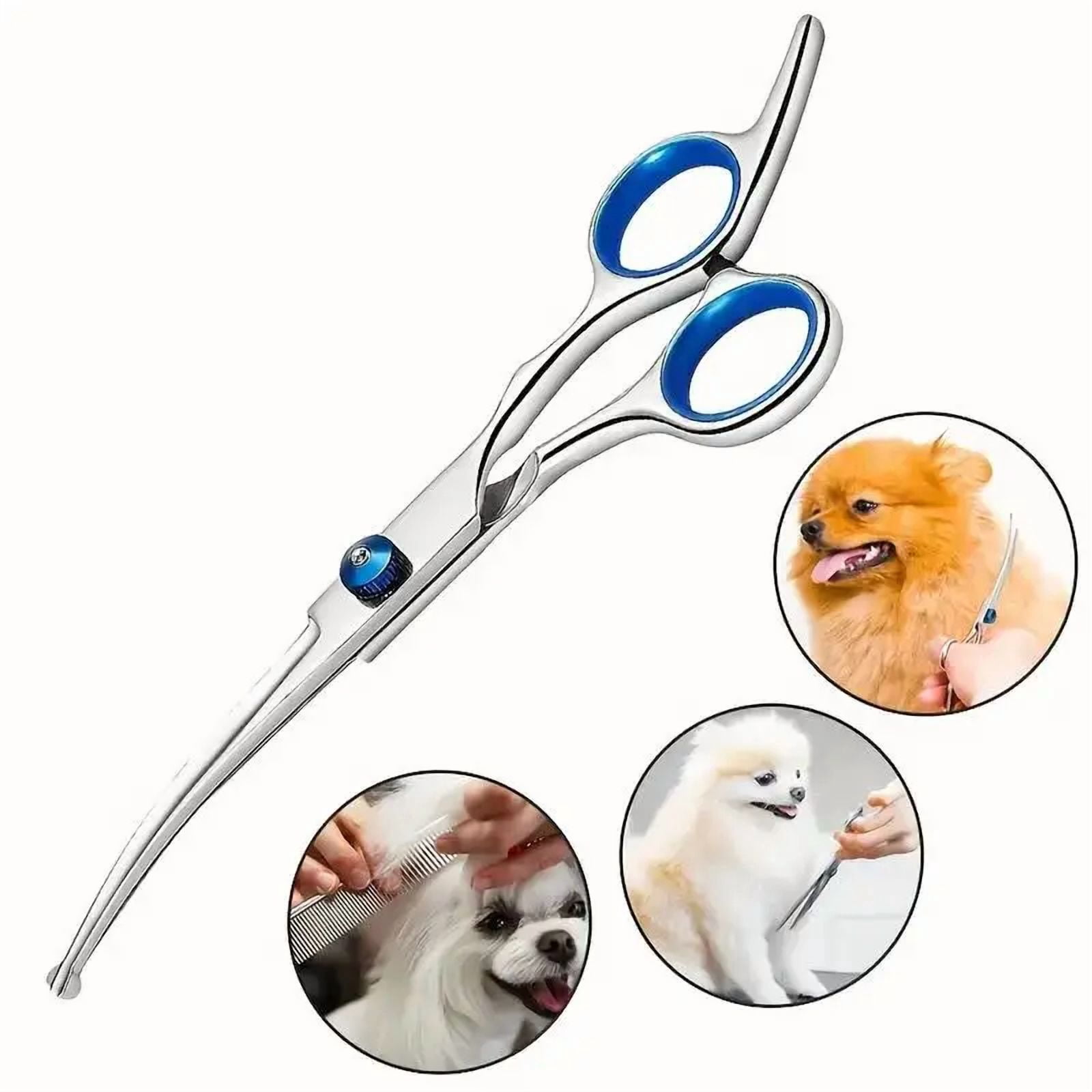 Ambidextrous Pet Safe Scissors Stainless Steel Dog Grooming Shears with ...