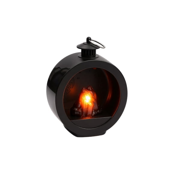 Ambient Lighting Lamp, Fireplace Mantel Decor, Battery Operated Hanging Light, Decorative Lantern, 4X3 Inch Small Round Simulated Faux Flame Accent Light Freestanding Or Hanging