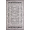 thumbnail image 1 of Ambient Rugs Bordered Transitional Rug - 2 ft. x 4 ft., Light Grey, Accent Rug with Geometric Pattern, 1 of 9