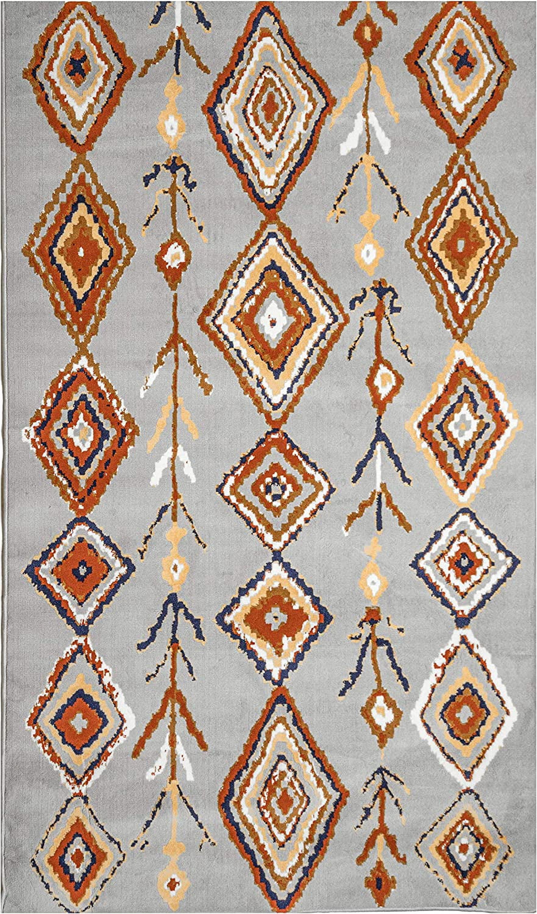 Ambient Rugs Moroccan Diamond Rug - 2 ft. x 4 ft., Light Grey ...