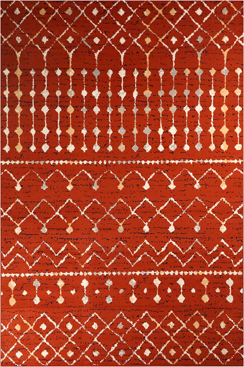 Ambient Rugs Moroccan Style Rug 2 ft. x 4 ft., Rust, Distressed Rug