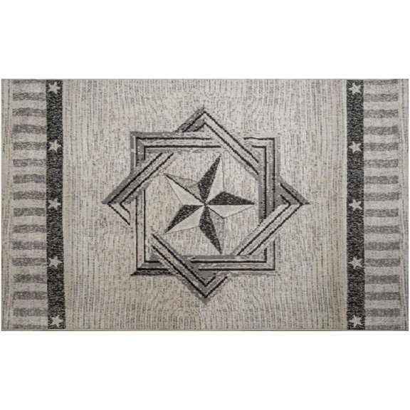 Ambient Rugs Texas Star Rug - 2 ft. x 4 ft., Peach Rustic, Novelty Lone Star Rug with Border, Jute Backing