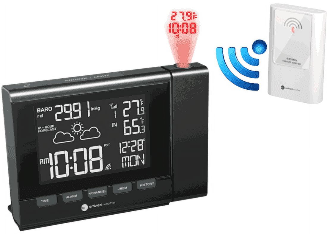 Ambient Weather RC8401 Projection Clock with Forecast, Barometer