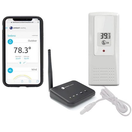 Ambient Weather WS-100 Smart Home Weather Station WiFi Module w/ Thermometer Probe