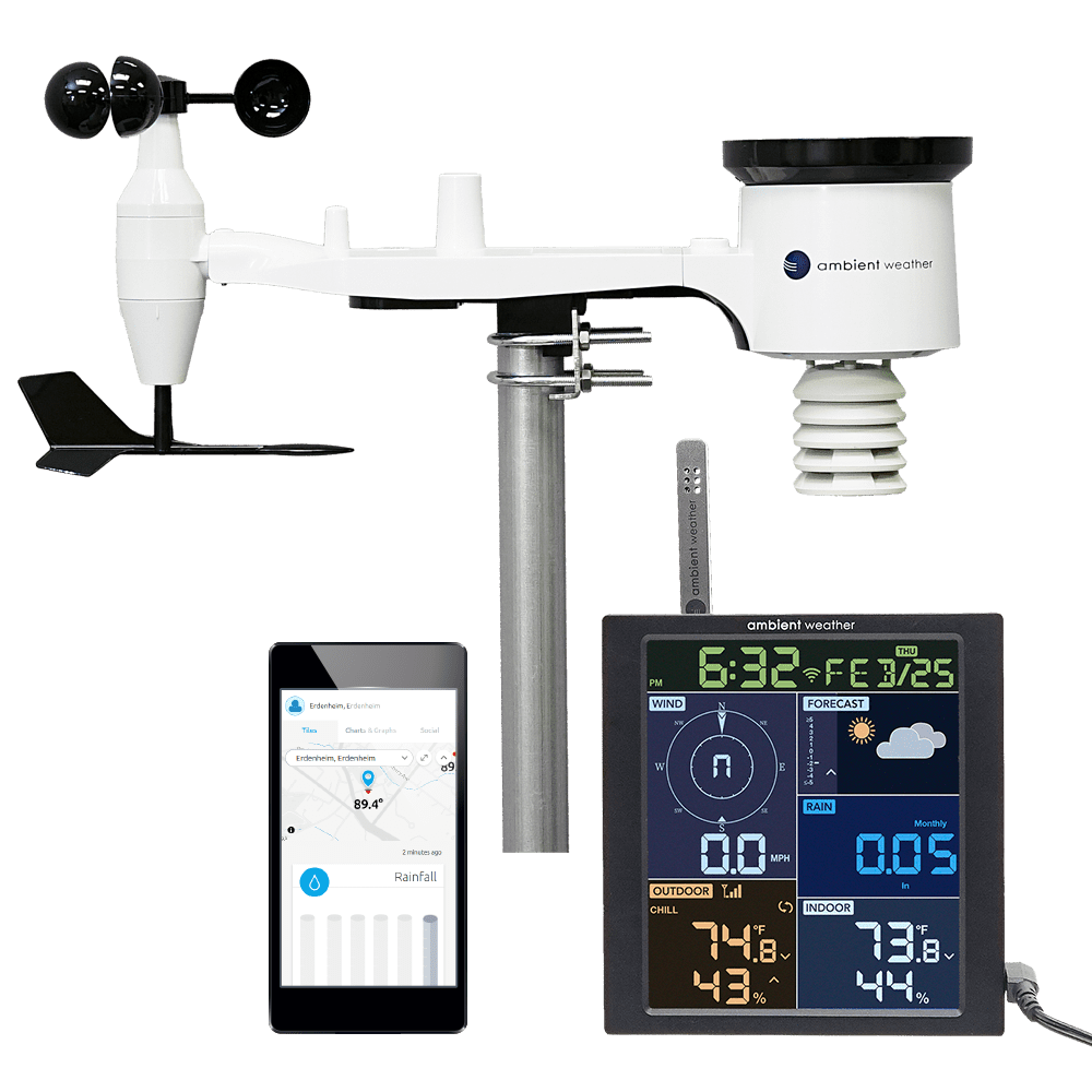 Oregon Scientific WMR300A Solar Powered Wireless Professional Weather  Station with Rain Gauge Anemometer Temperature Humidity Wind Speed