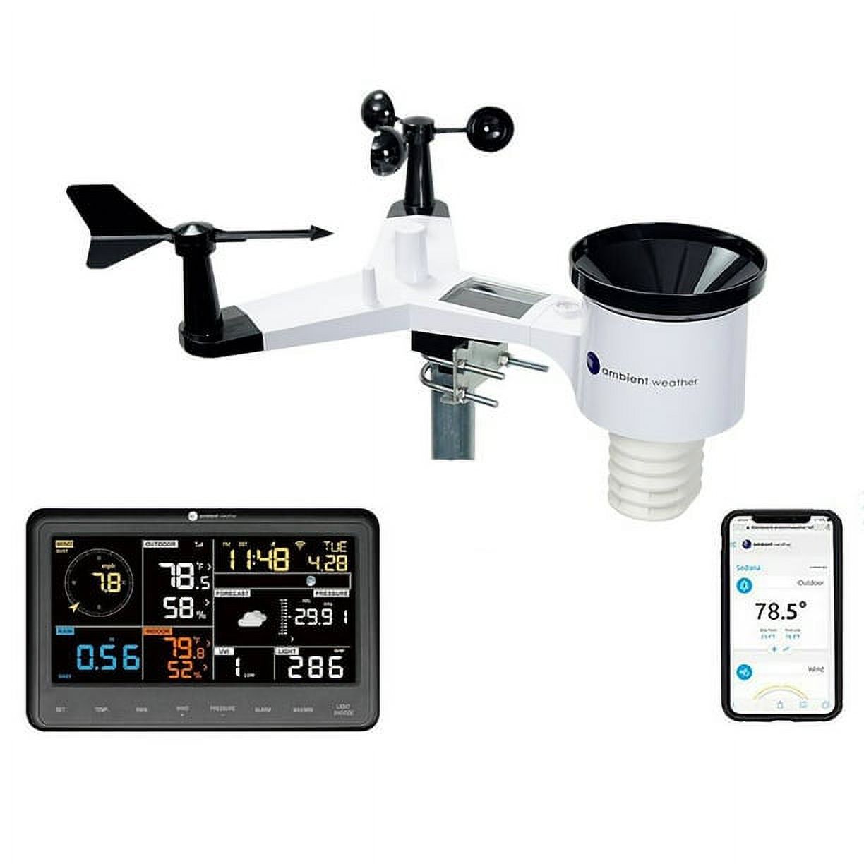 Ambient Weather WS-2902 Smart Wi-Fi Weather Station with Remote Monitoring and Alerts - image 1 of 10