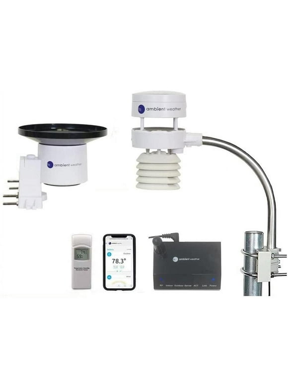 Ambient Weather WS-5000-IP Ultrasonic Professional Smart Weather Station with Remote Monitoring and Alerts