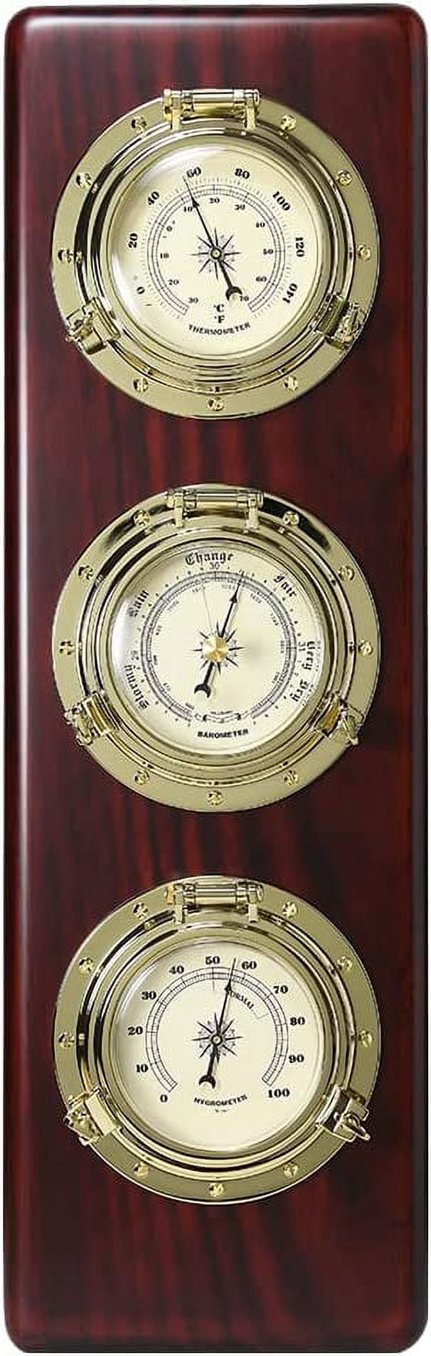 Ambient Weather WS-GL032 Porthole Collection Weather Center with Thermometer, Hygrometer, Barometer