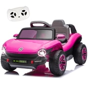 Ambifirner 12V Kids Ride On ElectricCar with Remote Control - Electric Ride On Toys , 4-Wheel Suspension, 3 Speeds, LED Lights, Bluetooth Music & Rear Cargo Storage Pink