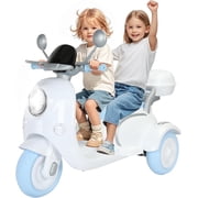 Ambifirner 12V Ride On MotorcycleElectric Moped Scooter, 3 Wheels Eectric Motorcycle with Mp3, Bluetooth, Headlight, Storage Box