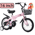 thumbnail image 1 of Ambifirner 16 Bike with Training Wheels & Kickstand - Perfect for Rider Height 36-52 Inch, Bicycle for Gift, 1 of 10