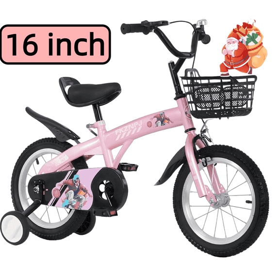 Ambifirner 16 Bike with Training Wheels & Kickstand - Perfect for Rider Height 36-52 Inch, Bicycle for Gift