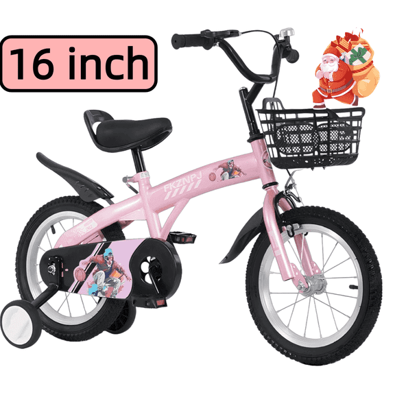 Ambifirner 16 Bike with Training Wheels & Kickstand - Perfect for Rider Height 36-52 Inch, Bicycle for Gift