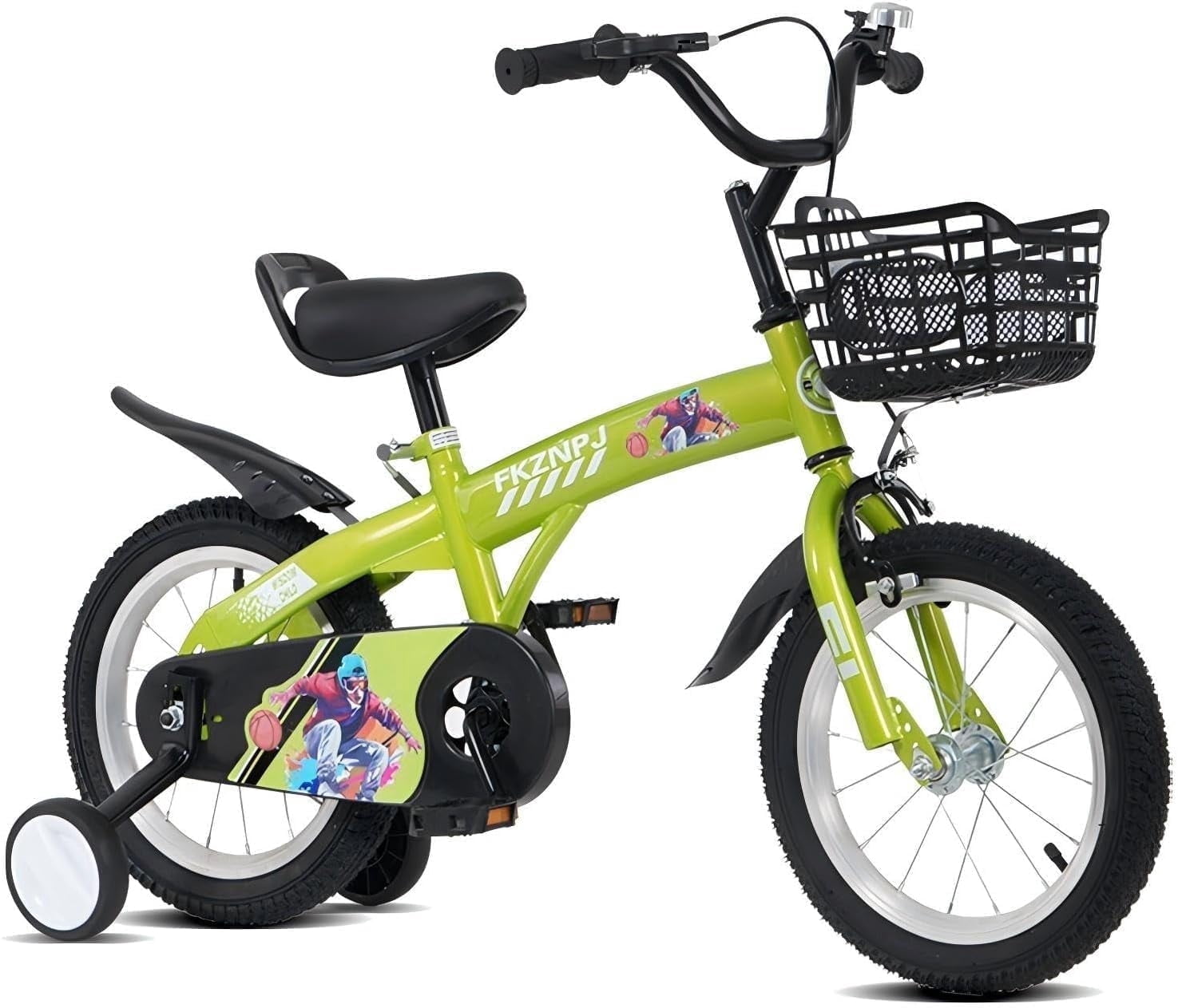 Ambifirner 16 20 inch Toddlers Bicycles Kids Bike for Girls 4-7 Years- with Training Wheels Bikes & Basket Green