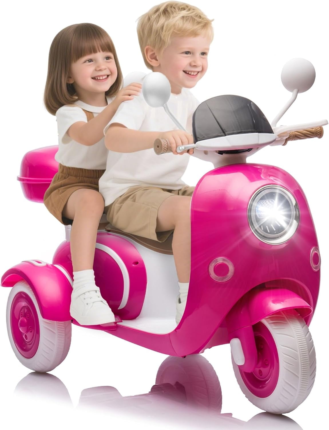 Ambifirner 2-in-1 Ride-On Car with Storage Trunk - 12V Electric Motorcycle for Kids 3-6, Slow Start & LED Headlights - Perfect Birthday Gift for Toddlers
