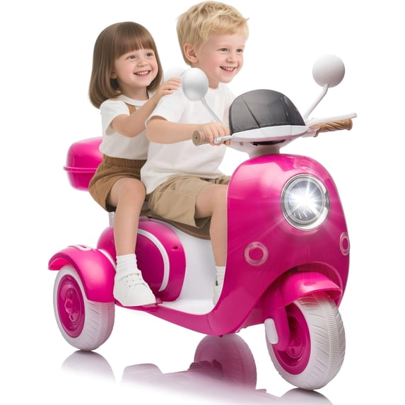 Ambifirner 2-in-1 Ride-On Car with Storage Trunk - 12V Electric Motorcycle for Kids 3-6, Slow Start & LED Headlights - Perfect Birthday Gift for Toddlers