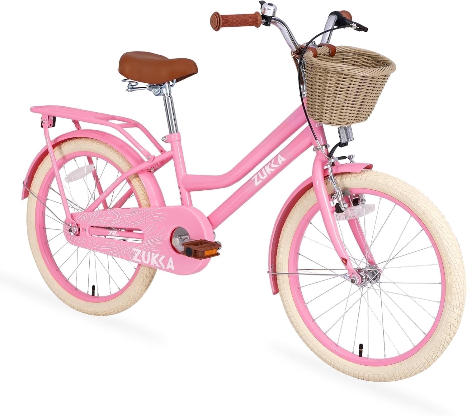 Ambifirner 20” Freestyle Fixed Gear Bike with Basket & V-Brakes Alloy Frame​​