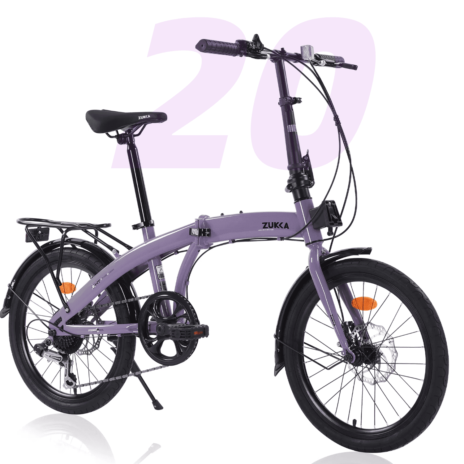 Ambifirner ‎24 Inch Folding Bike, Bicycles Folding Bike for Adult 7 Speed Shifter, Camping Bicycle Height Adjustable Folding Bike for Men Women