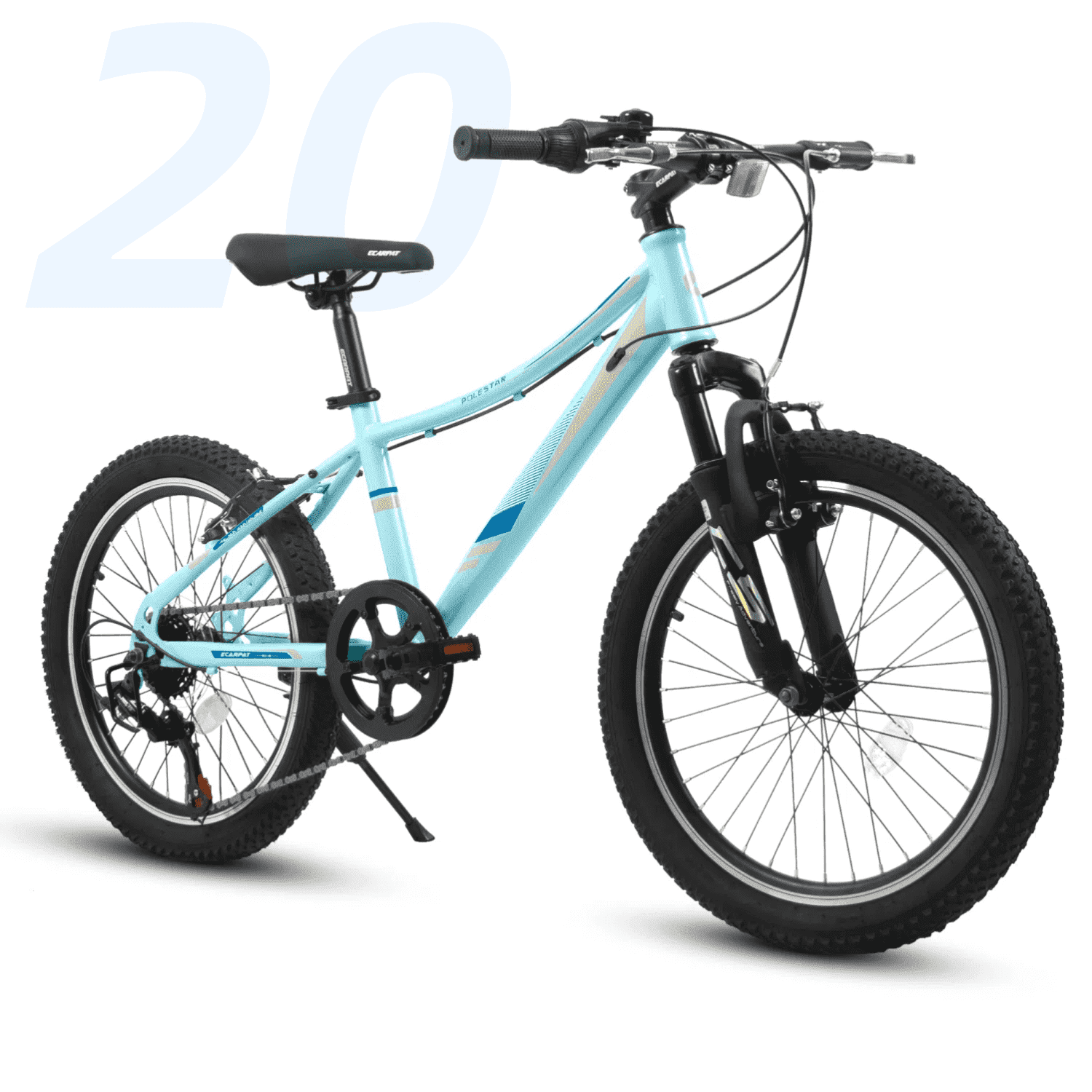 Ambifirner 20"  Mountain Bike with 21-Speed & Shock Absorber | Carbon Steel Frame, V-Brakes & Alloy Wheels (Blue)