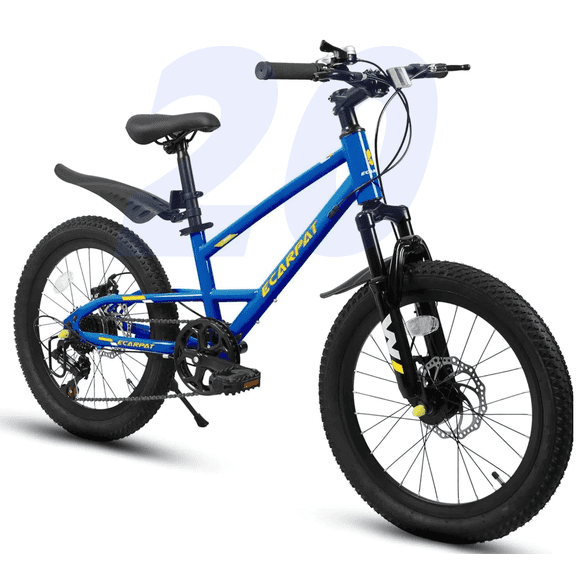 Ambifirner 20 inch Mountain Kids Bike for Boys & Girls, Ages 6-12, 7-Speed with Front Suspension