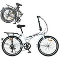 thumbnail image 1 of Ambifirner 24” Folding Bike, Adults Portable Bike with 7 Speed, Lightweight Outdoor Beach Cruiser Bike with Seat Rear Easy to Install, 1 of 9