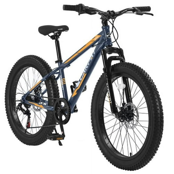 Ambifirner 24 Inch Mountain Bike For Men And Wome Snow Wide Tire Adult Bicycle 7 Speeds Dual Disc Brake,High Carbon Steel Frame All Terrain Mountain Bicycles