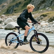Ambifirner 24 Inch Mountain Bike MTB Bicycle with 6 Speed Disc Brake,Comfort Saddle Easy Install