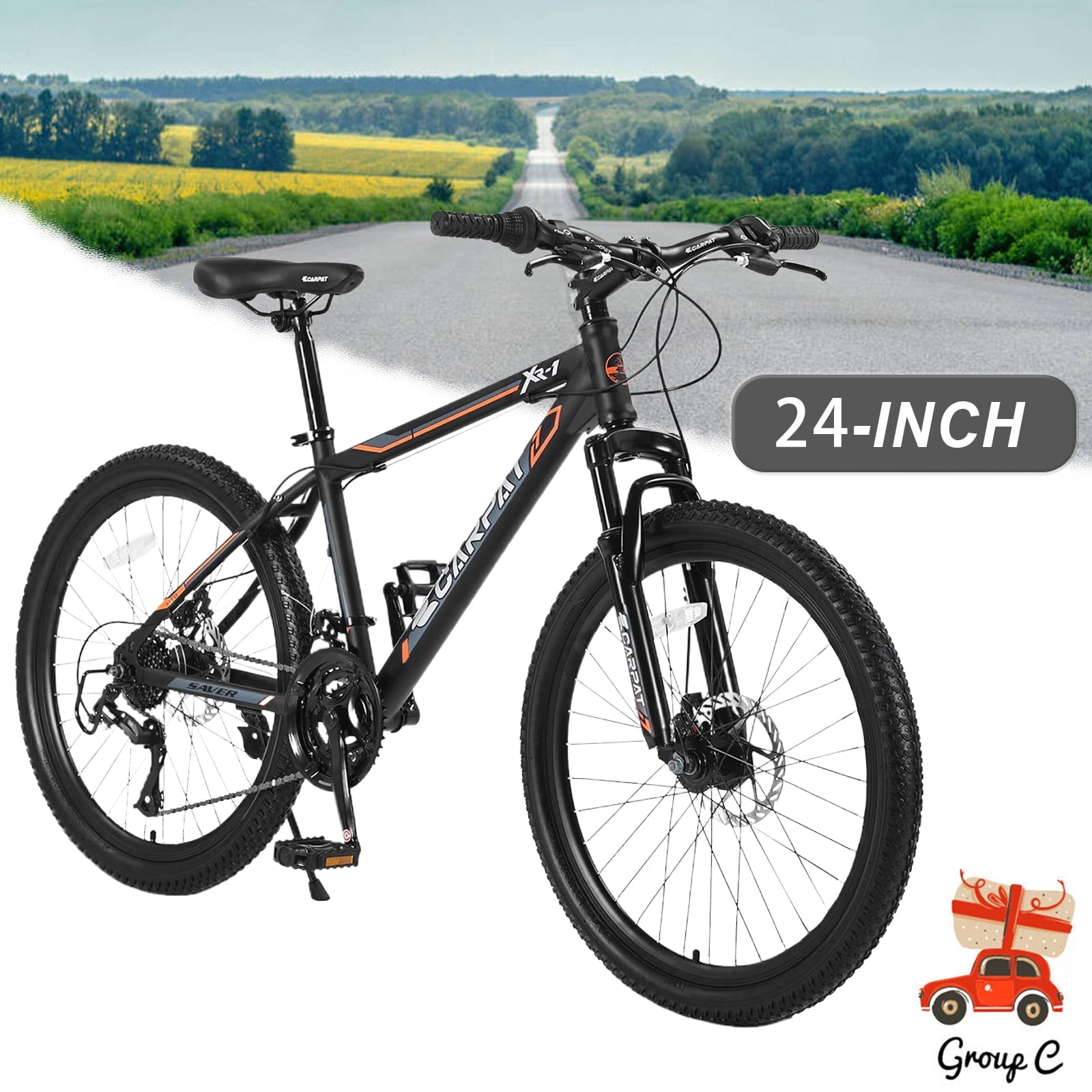Ambifirner 24 Inch Mountain Bike with 7-21 Speed Shifting System Aluminum Steel Dual-Material Frame