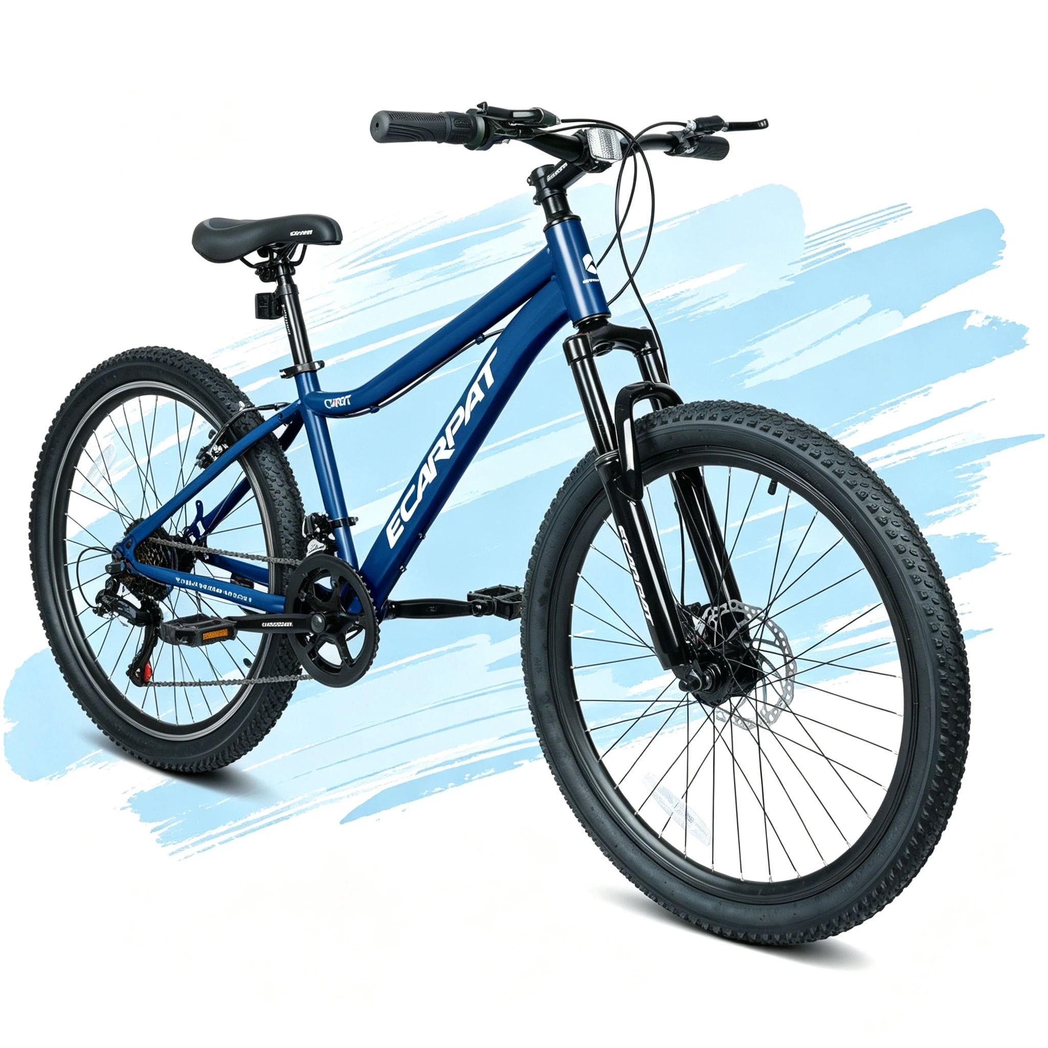 Ambifirner 24 Inch Mountain Bike with 7 Speeds & Front Suspension Durable Steel Frame, Alloy Rims & Disc Brakes Multiple Colors