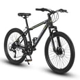 thumbnail image 1 of Ambifirner 24-Inch Mountain Bike with Shimano 21-Speed Drivetrain & Dual Disc Brakes – Steel Front Suspension Frame Urban Riding, 1 of 7