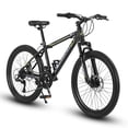 thumbnail image 1 of Ambifirner 24-Inch Mountain Bike with Shimano 21-Speed Drivetrain & Dual Disc Brakes – Steel Front Suspension Frame Urban Riding, 1 of 7