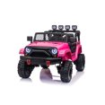 thumbnail image 1 of Ambifirner 24V 2 Seater Ride On Car, 4WD x 550 Motors, 4-EVA Wheels, Remote Control, LED Lights & Music, Spring Suspension, Ride On Toys for Big Kids, Max 110 lbs,Pink, 1 of 7